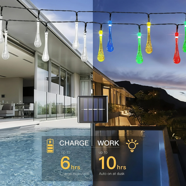 Dekoracija sijalice kapljice u boji solarne 5m - EP2851202