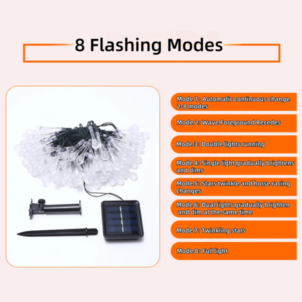 Dekoracija sijalice kapljice u boji solarne 5m - EP2851202