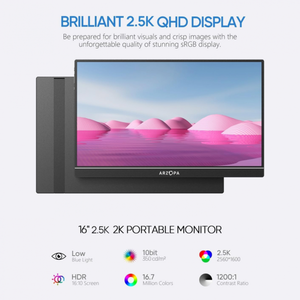 Eksterni prenosni monitor Arzopa Z1RC 16 inch Black 2.5K sRGB100 - EP2843616