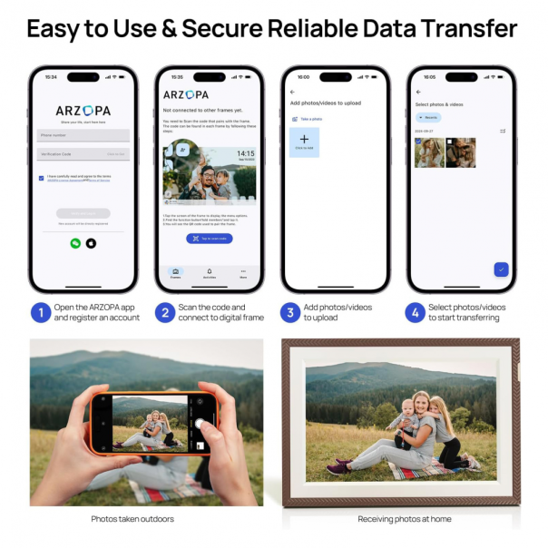 Digitalni foto ram Arzopa 10,1'' Brown Plastic 32GB - EP2838398