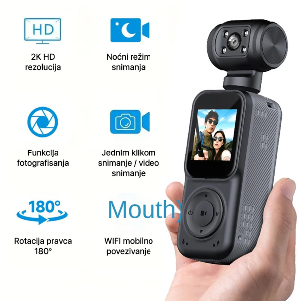 Smart akciona kamera Q5 2k crna - EP2841919