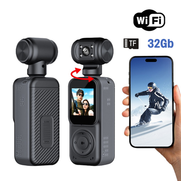 Smart akciona kamera Q5 2k sa memorijskom karticom 32Gb crna - EP2850180