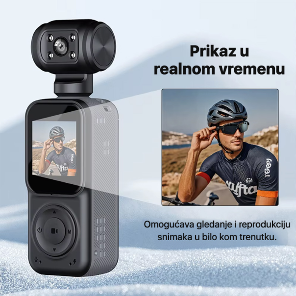 Smart akciona kamera Q5 2k sa memorijskom karticom 128Gb crna - EP2845336