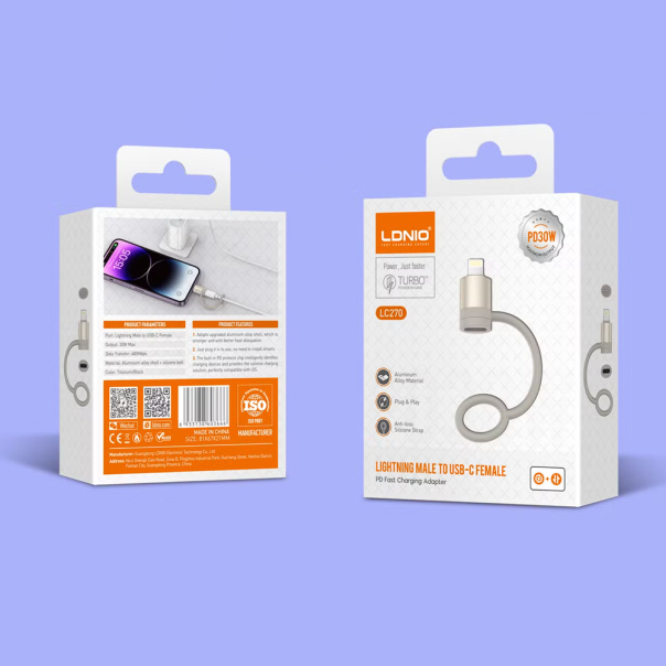 Adapter LDNIO LC270 Lightning na Type C zlatni - EP2885436