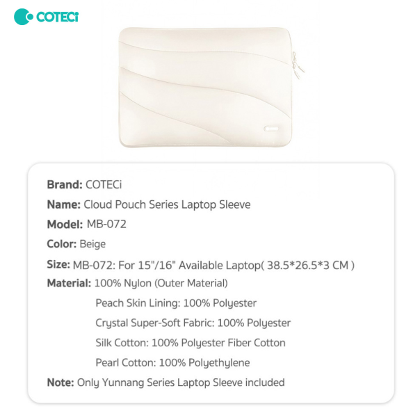 Torba za laptop Coteci MB-072 15-16 inch bez - 225287