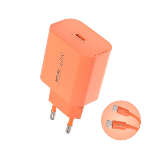 Kućni punjač REMAX Huiying CA10 GaN 40W Type C narandzasti - 225318
