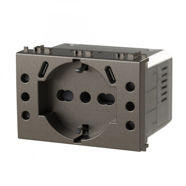 Utičnica USB P503 (1 suko+2 bipasso+2 USB C) Vimar Arke metal 4BUSBP503.V19M - EP2846769