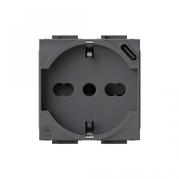 Utičnica USB P40 (1 suko+1 USB C) Vimar Arke crna 4B.V19.P40.USB - EP2839429
