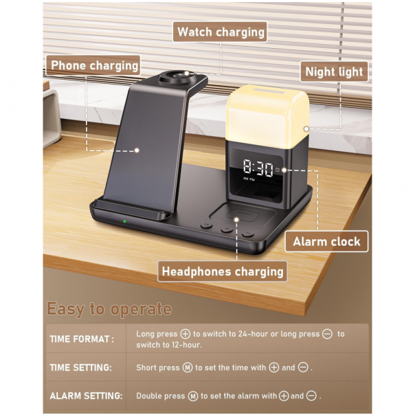 Desktop držač za mobilni telefon Z18 6u1 (wireless punjač za mobilni telefon, slušalice i Apple sm - EP2940483