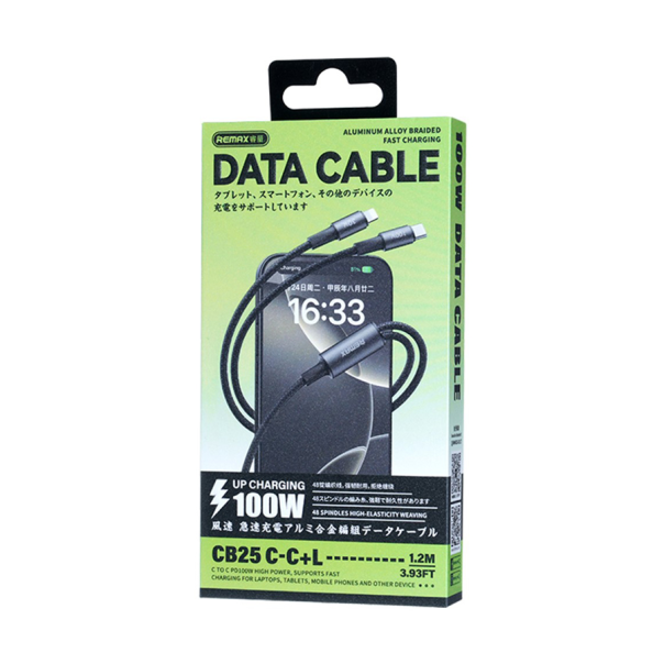 Data kabl REMAX Wind speed CB25 100W 2u1 Type C na Type C/Lightning 1.2m - EP2893937