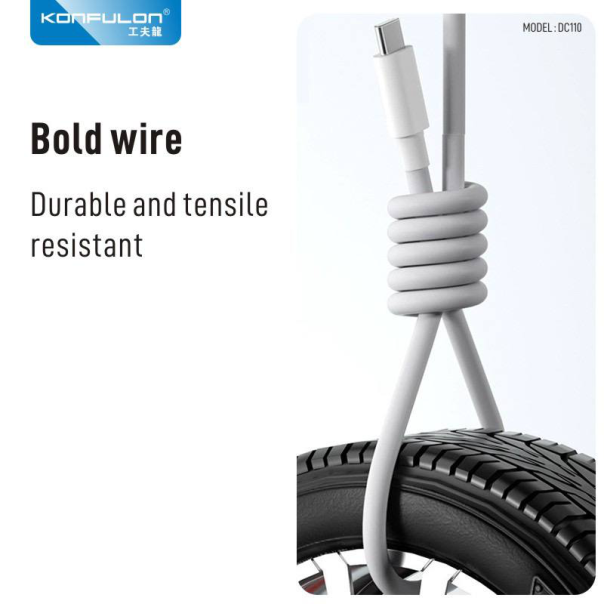 Data kabl KONFULON DC110, VIVO 120W, sa kablom USB na Type C beli 1m - EP2895747