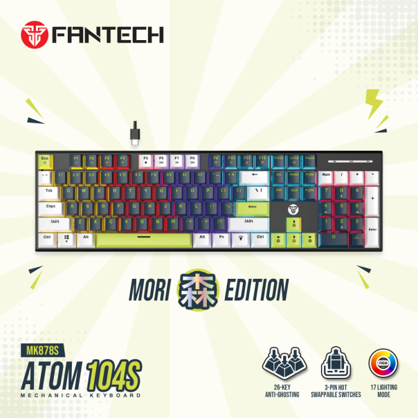 Tastatura mehanička Gaming Fantech MK878S RGB Atom 104S Mori plava (taro switch) - EP2870908