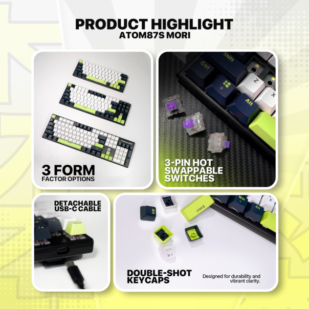 Tastatura mehanička Gaming Fantech MK878S RGB Atom 104S Mori plava (taro switch) - EP2870908