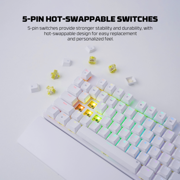 Tastatura mehanička Gaming Fantech MK894 RGB Maxpower II sakura (yellow zest switch) - EP2870929