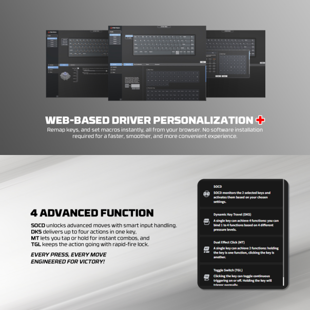 Tastatura Wired Magnetic Gaming Fantech MK811 RGB Atom HE68 crna (emerald switch) - EP2870935