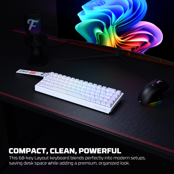 Tastatura Wired Magnetic Gaming Fantech MK922 Atom HE68 Pro Topo bela (emerald switch) - EP2870944