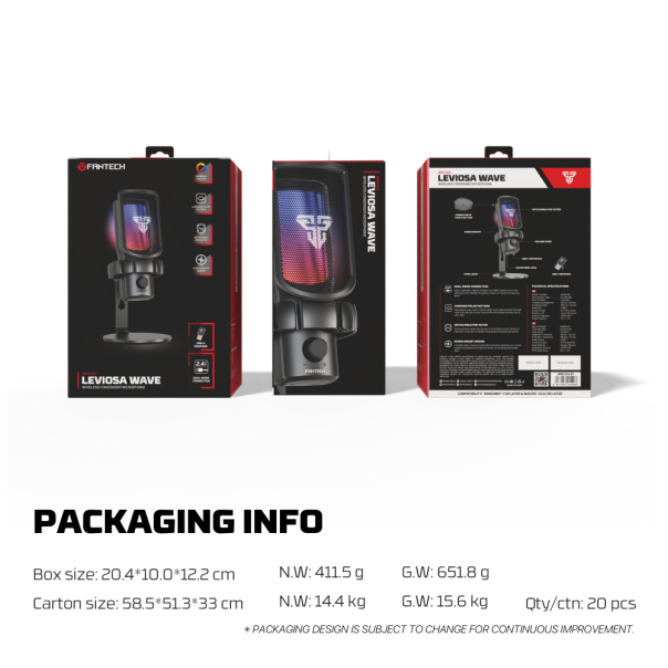 Mikrofon Wireless Fantech WMCX01 Leviosa Wave crni - EP2870881