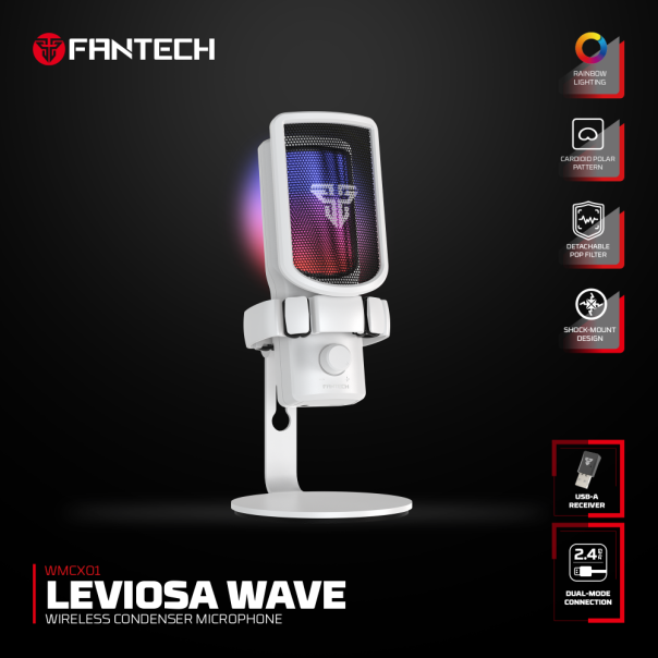 Mikrofon Wireless Fantech WMCX01 Leviosa Wave beli - EP2870878