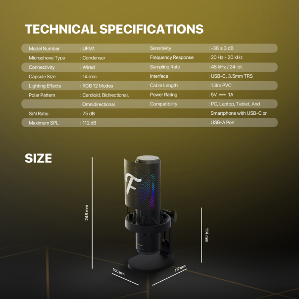 Microfon Wired Fantech UFM1 Sonara crni - EP2870872