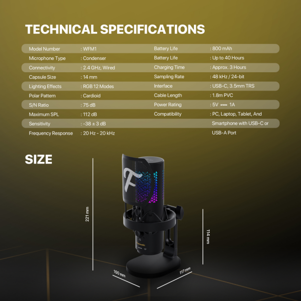 Mikrofon Wireless Fantech WFM1 Resono crni - EP2870875