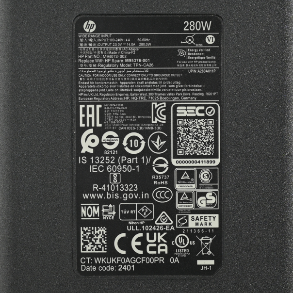Punjač za laptop HP 280W 20V 14A (4.5*3.0) HQ JC - EP3036573