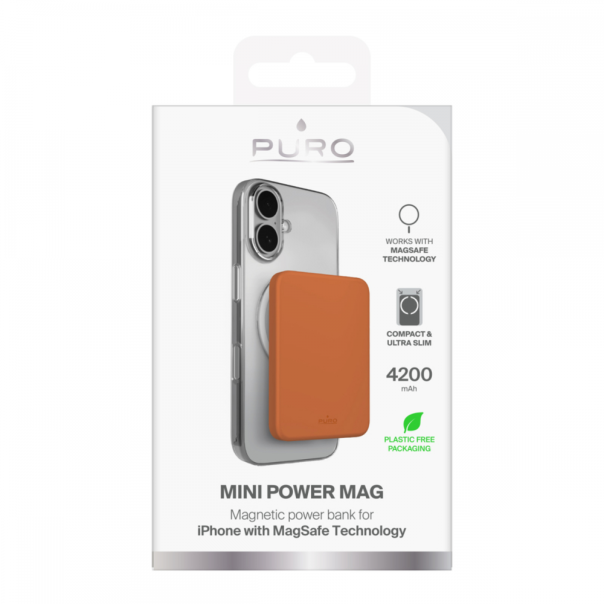 Power bank prenosiva baterija PURO Magsafe 4200mAh narandžasta - EP2842455