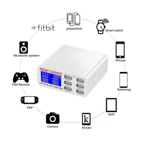 Mega-Idea multifunkcionalni desktop punjač sa WLX-899 (100W, 6 port) - EP2893997