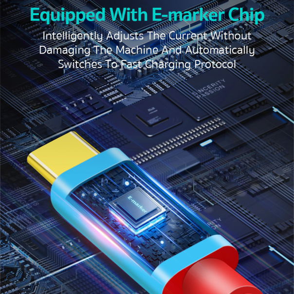 Data kabl Coteci 87303 100W 4K 20Gbps PD na Type C crveni 1m - EP2845927