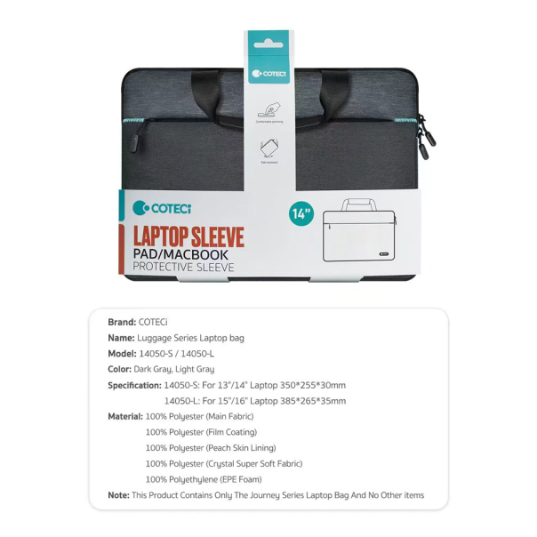 Torba za laptop Coteci 14050 15-16 inch siva - EP2860683