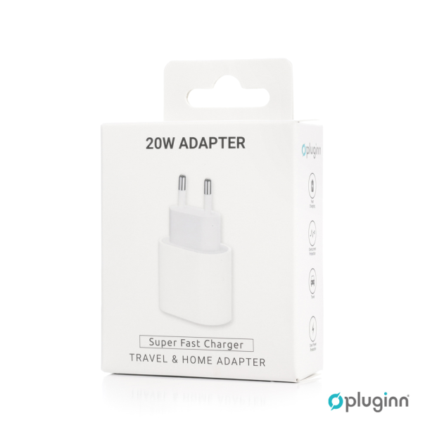 Kućni Punjač Pluginn AJ-20 A2347 EMC3621 PD Fast 20W za iPhone 11-14 beli CE - EP2871046