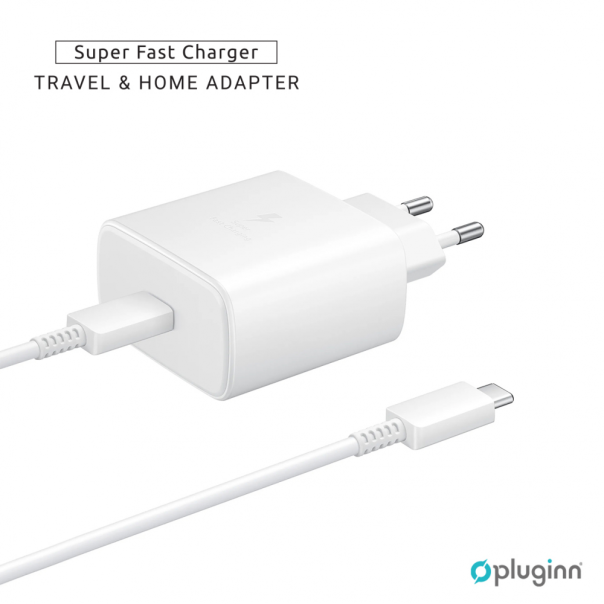 Kućni Punjač Pluginn AJ-45 KP45W PD Fast 45W za Samsung sa PD Type C kablom CE beli - EP2870971