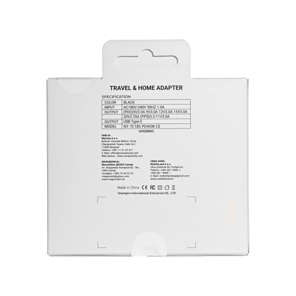 Kućni punjač PD Fast charger 45W redizajn za Samsung sa PD Type C kablom CE crni - EP2850317