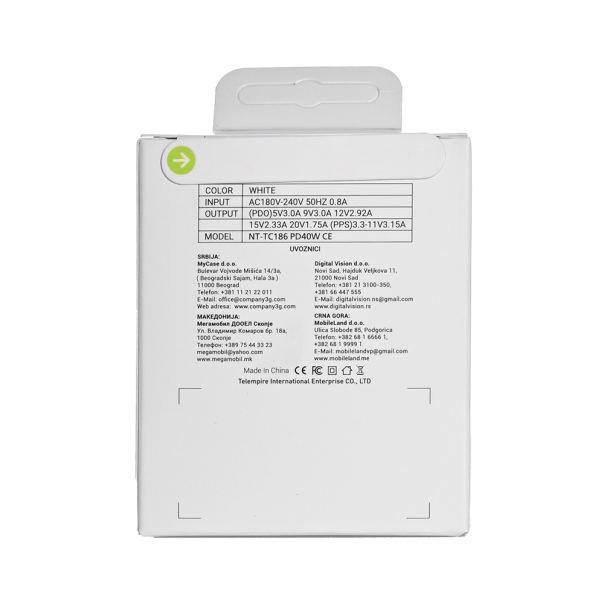 Kućni punjač PD Fast charger 40W za iPhone 17 CE beli - EP2843598