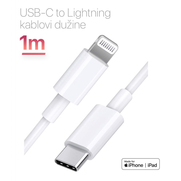 Data kabl L za iPhone 11-14 Type C na Lightning beli 1m - EP2848471