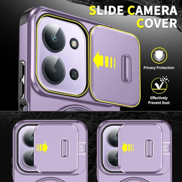 Maska za Xiaomi Redmi 15C 4G EU 173mm ljubicasta CamShield Ring stand - EP2888163