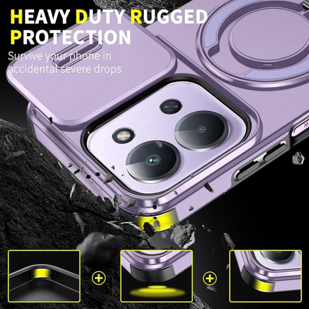 Maska za Xiaomi Redmi 15C 4G EU 173mm ljubicasta CamShield Ring stand - EP2888163