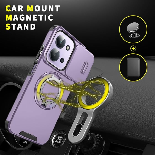 Maska za Xiaomi Redmi 15C 4G EU 173mm ljubicasta CamShield Ring stand - EP2888163