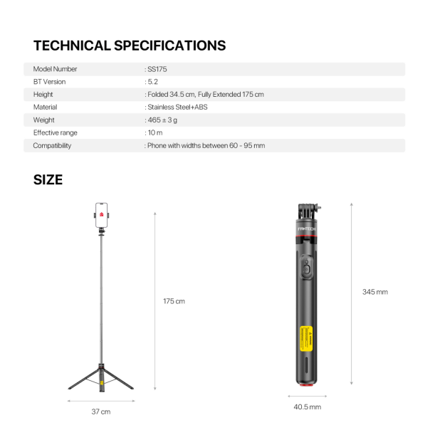 Selfie stick Fantech SS175 selfi stap crni - EP3000669