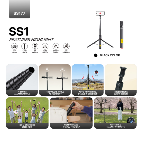 Selfie stick Fantech SS177 selfi stap crni - EP3000672
