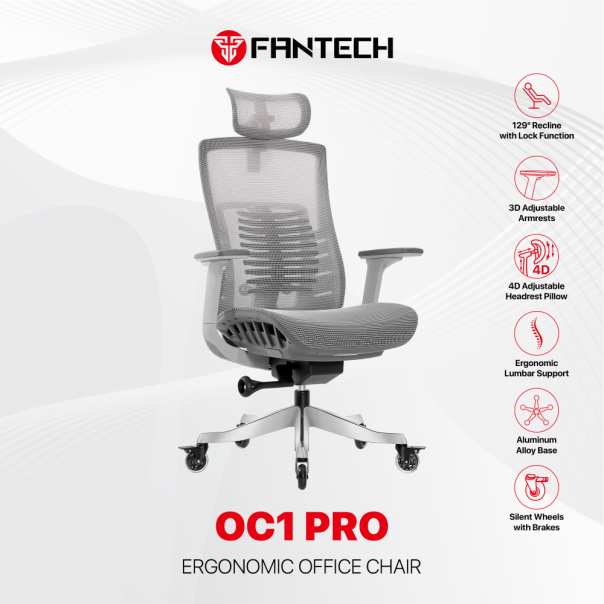 Stolica Office Fantech OC1 PRO Ergonomska siva - EP3034626