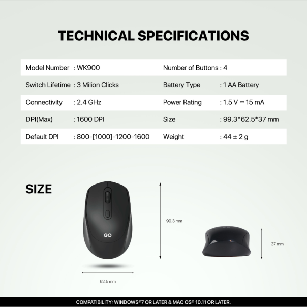 Combo miš tastatura wireless Fantech WK-900 GO crni - EP3148569