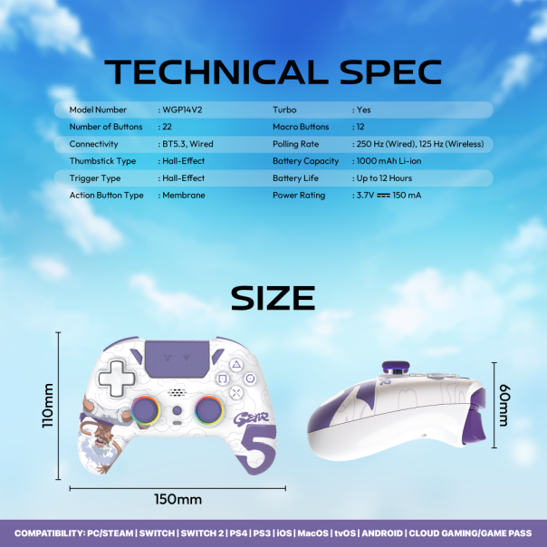 Joypad Wireless Fantech WGP14V2 OP EOS PRO II ONE PIECE - GEAR5 - EP3148479