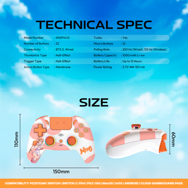 Joypad Wireless Fantech WGP14V2 OP EOS PRO II ONE PIECE - NAMI - EP3148485