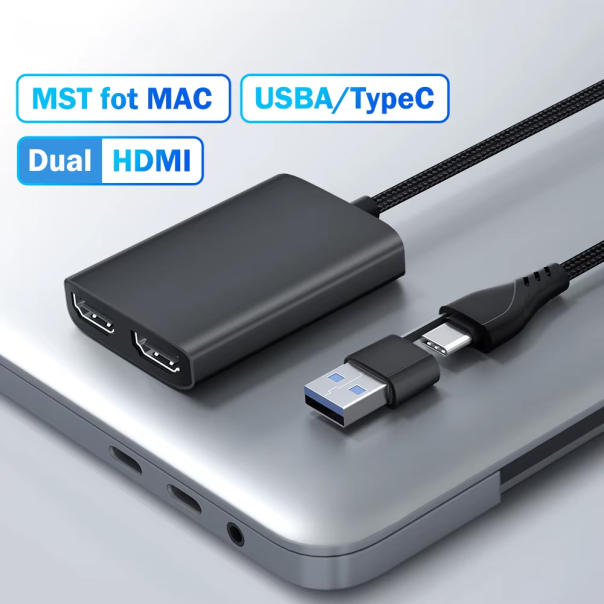 Adapter Type C - USB 3.0 JWD na 2x HDMI 60Hz crni - EP3194986