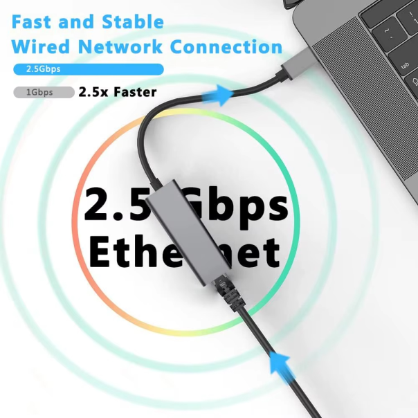 Adapter Type C - USB 3.0 JWD na 2.5Gbps Gigabitni LAN sivi - EP3194980