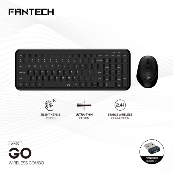 Combo miš tastatura wireless Fantech WK-901 GO crni - EP3196183