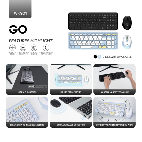 Combo miš tastatura wireless Fantech WK-901 GO plavi - EP3196186