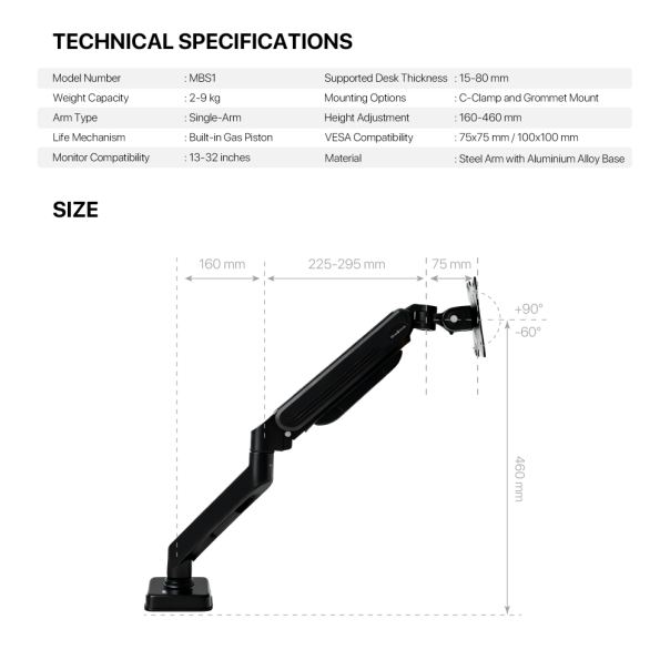 Nosač za monitor Fantech WorkStation ProMount MBS1 crni - EP3196198