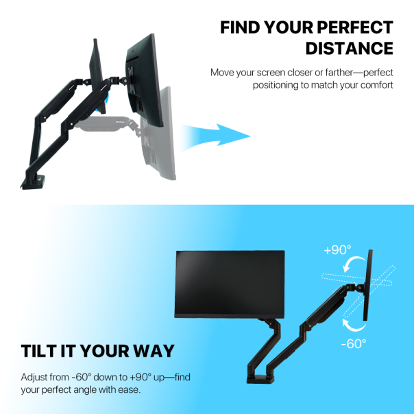 Nosač za dva monitora Fantech WorkStation ProMount MBD1 crni - EP3196195