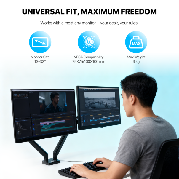 Nosač za dva monitora Fantech WorkStation ProMount MBD1 crni - EP3196195